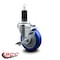 Service Caster 4'' Blue Poly Swivel 1-1/4'' Expanding Stem Caster with Brake SCC-EX20S414-PPUB-BLUE-TLB-114 - alternate 2